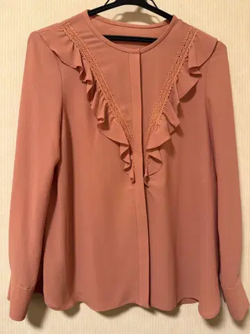 ANAYI 프릴 장식 핑크 블라우스 사이즈 38