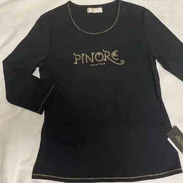 새상품 PINORE 7부 소매 티셔츠 스와로브스키 사용 일본제 면 100