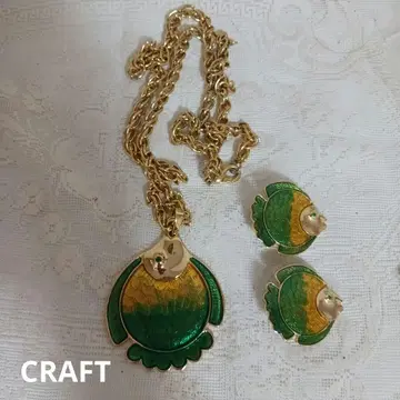 CRAFT Vintage 물고기 목걸이와 귀찌 세트