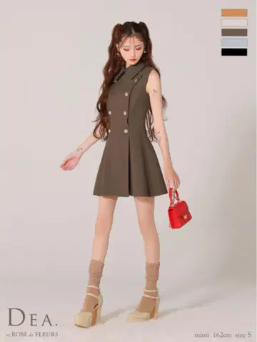 DEA 민소매 미니 원피스 S 사이즈 올리브