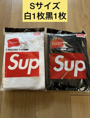Hanes S 사이즈 티셔츠 화이트 1장 블랙 1장