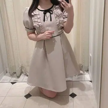 evelyn 에블린 더블 리본 프릴 원피스