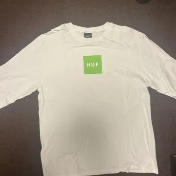 HUF 화이트 티셔츠 그린 로고