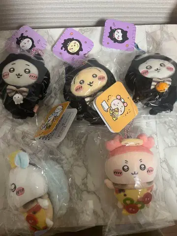 치이카와 (먼작귀) 검은 고양이 커플 피자 마스코트 5종 세트