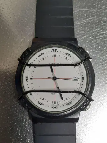 초레어 작동품 CASIO MRW-45 손목시계 쿼츠 블랙