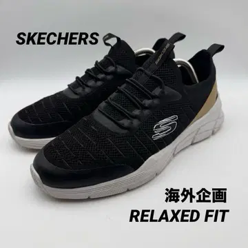 일본 미발매 스케쳐스 슬립온 RELAXED FIT 금 블랙 27cm