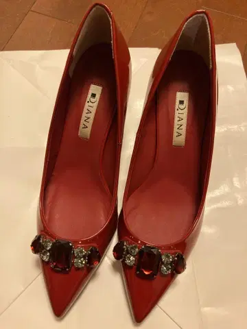 GINZA DIANA 펌프스 레드 비쥬 긴자다이애나 24.0cm