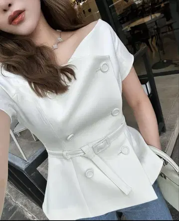 sheller 오프숄더 자켓 탑 셰리에
