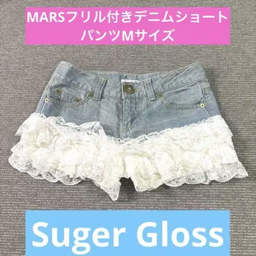 Sugar Gloss 5단 레이스 데님 숏팬츠 M, MARS, Y2k