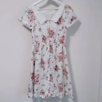 [새상품급] L'EST ROSE 원피스 꽃무늬 스위트 로즈 화이트