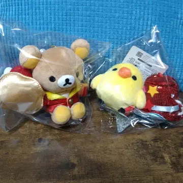 리락쿠마와 키이로이토리 10주년 매달아 놓는 봉제 인형 세트