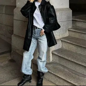 ok.soon 인조 가죽 하프 코트 미사용 새상품