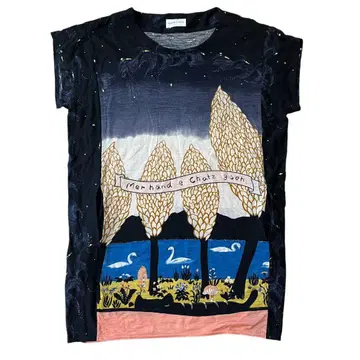 TSUMORI CHISATO 츠모리치사토 스완 패턴 원피스 티셔츠