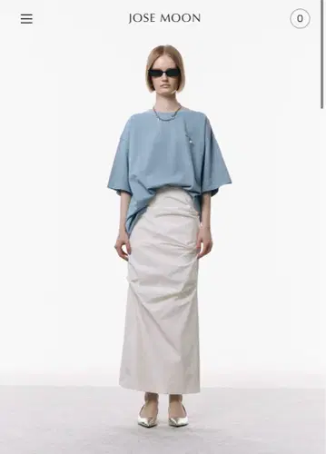 JOSEMOONIRREGULAR TUCK TIGHT SKIRT 화이트