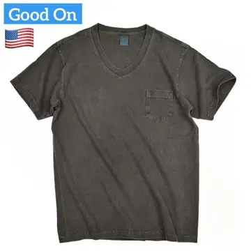 10년 셔츠 GoodOn 면 100% 5.5oz 저지 V넥 포켓 T