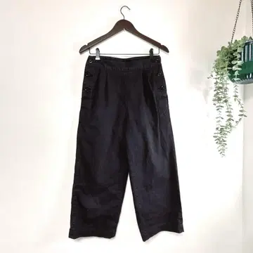 [ K48 ] MHL. 엘르 여성용 와이드 팬츠 블랙 일본제