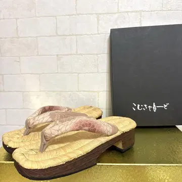 코무사데모도 다케가이 천연 가죽 도다미 우콘 일본 나막신 핑크 하나오