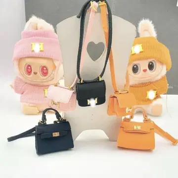 Labubu 라부부 17cm 용 모자 x 상의 x 백 3세트 (블랙)