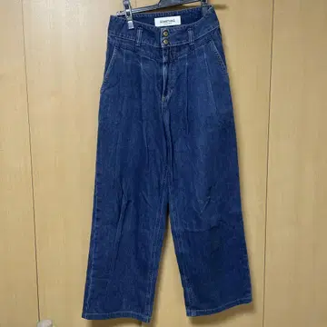 SOMETHING 다크 블루 와이드 팬츠