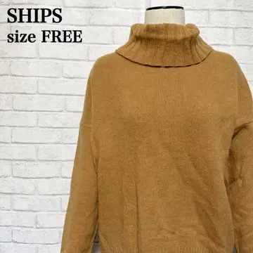 SHIPS 일본제 캐시미어 95% 터틀넥 고급 구제 의류 카멜 L