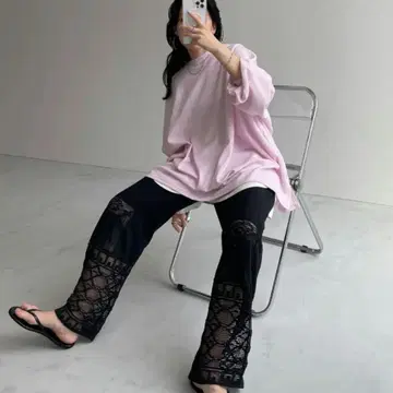 wee9s 빈티지 라이클 레이스 팬츠