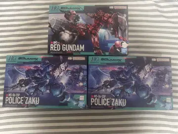 HG 빨간 건담 & 군경 자쿠 x 2