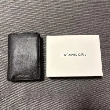 CK CALVIN KLEIN 접이식 지갑 천연 가죽 미들 지갑