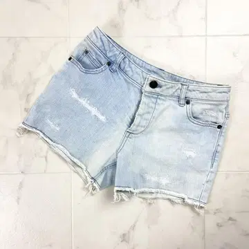 루시앙페라피네 컷오프 데미지 데님 숏팬츠 XXS*ED917
