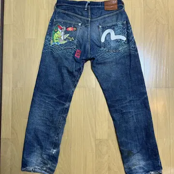 EVISU 자수 데님 팬츠 정품 레어