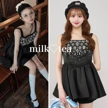 새상품 택 포함 다리치 쥬얼리 플레어 튜닉 블랙