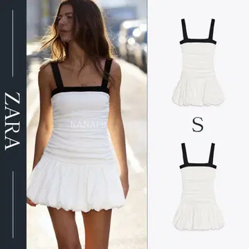 [미사용 새상품] ZARA 벌룬 쉐이프 텍스처 원피스 S