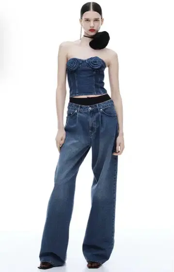 MAGDA BUTRYM H&M 배기 플리츠 프론트 데님 40