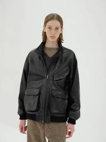 오라리 LAMB LEATHER ZIP BLOUSON