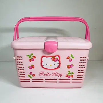 [ 레어 ] 산리오 헬로키티 바스켓 딸기 핑크 빈티지