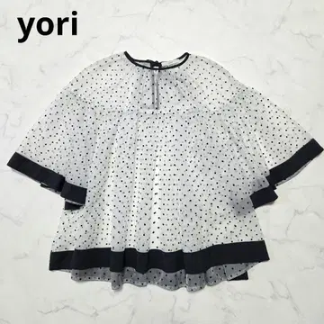 컨디션 최상 요리 yori 도트 오간자 블라우스 리본 Oggi 게재