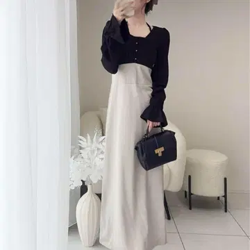 mily bilet 레이어드 스타일 슬리브 도킹 원피스