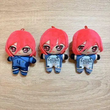 블루 록 전시회 봉제 인형 마스코트 치비누이 치기리 효마 3점