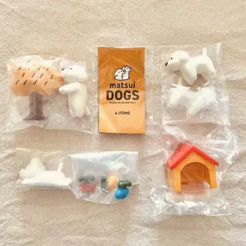 [ 전4종 컴프 세트 ] matsui DOGS 피규어 컬렉션 노랑