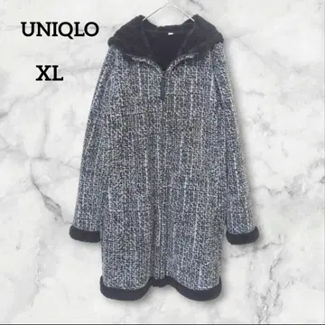 유니클로 문 코트 플리스 후드 부착 보아 XL