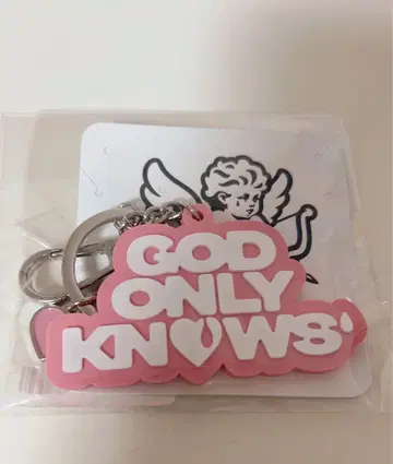 GOD ONLY KNOWS 로고 키링 신상 핑크
