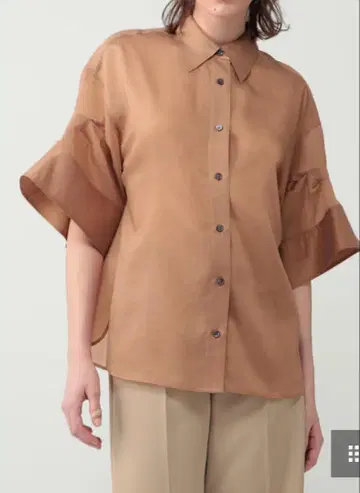 띠어리 럭스 블라우스 Tori Maddox Shirt 40 코냑