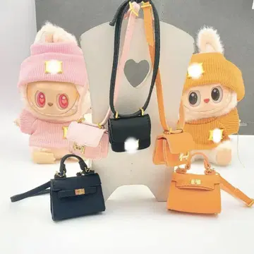 Labubu 라부부 17cm용 모자 x 상의 x 백 3 (블랙)