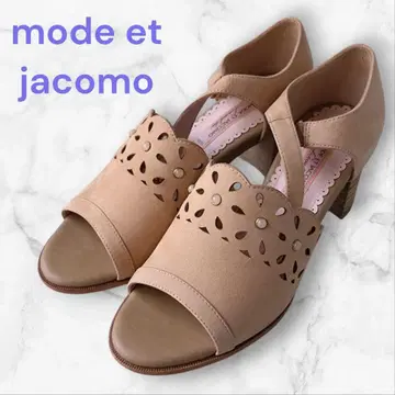 [ 미사용급 ] 모드 에 자코모 오픈토 펌프스 23.5cm 베이지
