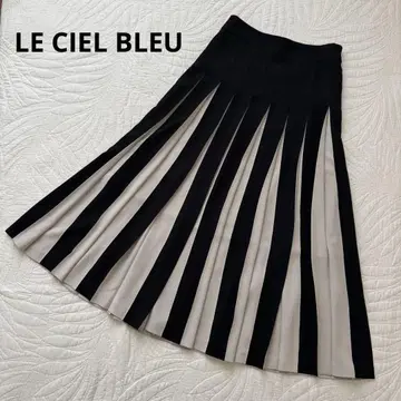 [ LE CIEL BLEU ] 플리츠 스커트 바이컬러 롱 기장 34