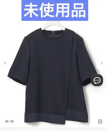 [미사용] 반팔 블라우스 네이비 정가 17,930엔