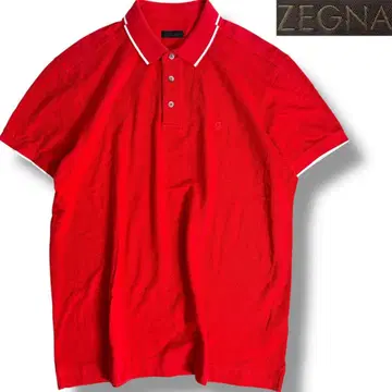 J5092 새상품급 제냐 최근 모델 카노코 피케 셔츠 레드 L ZEGNA