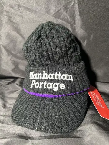 Manhattan Portage 니트 모자 블랙 L