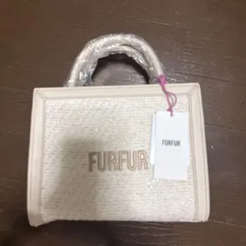 FURFUR 트위드 로고 토트백 베이지