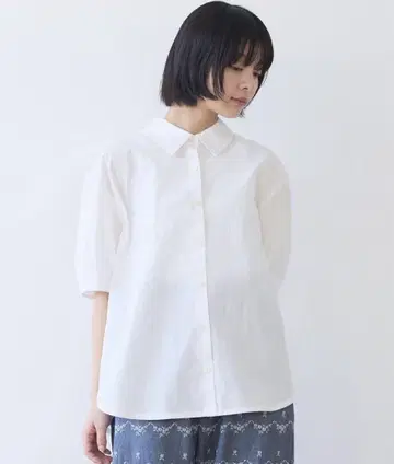 뷔르데사봉 강연 포플린 반팔 셔츠