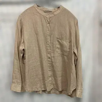 포그 린넨 앗코탄 콜라보 린넨 기본 셔츠 베이지